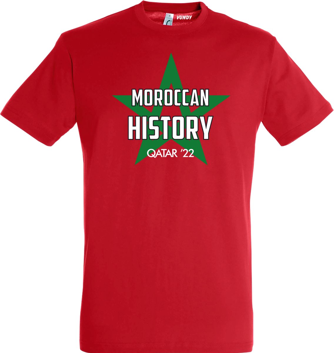 T-shirt Moroccan History Qatar 2022 | Rood Marokko Shirt | WK 2022 Voetbal | Morocco Supporter | Rood | maat 3XL